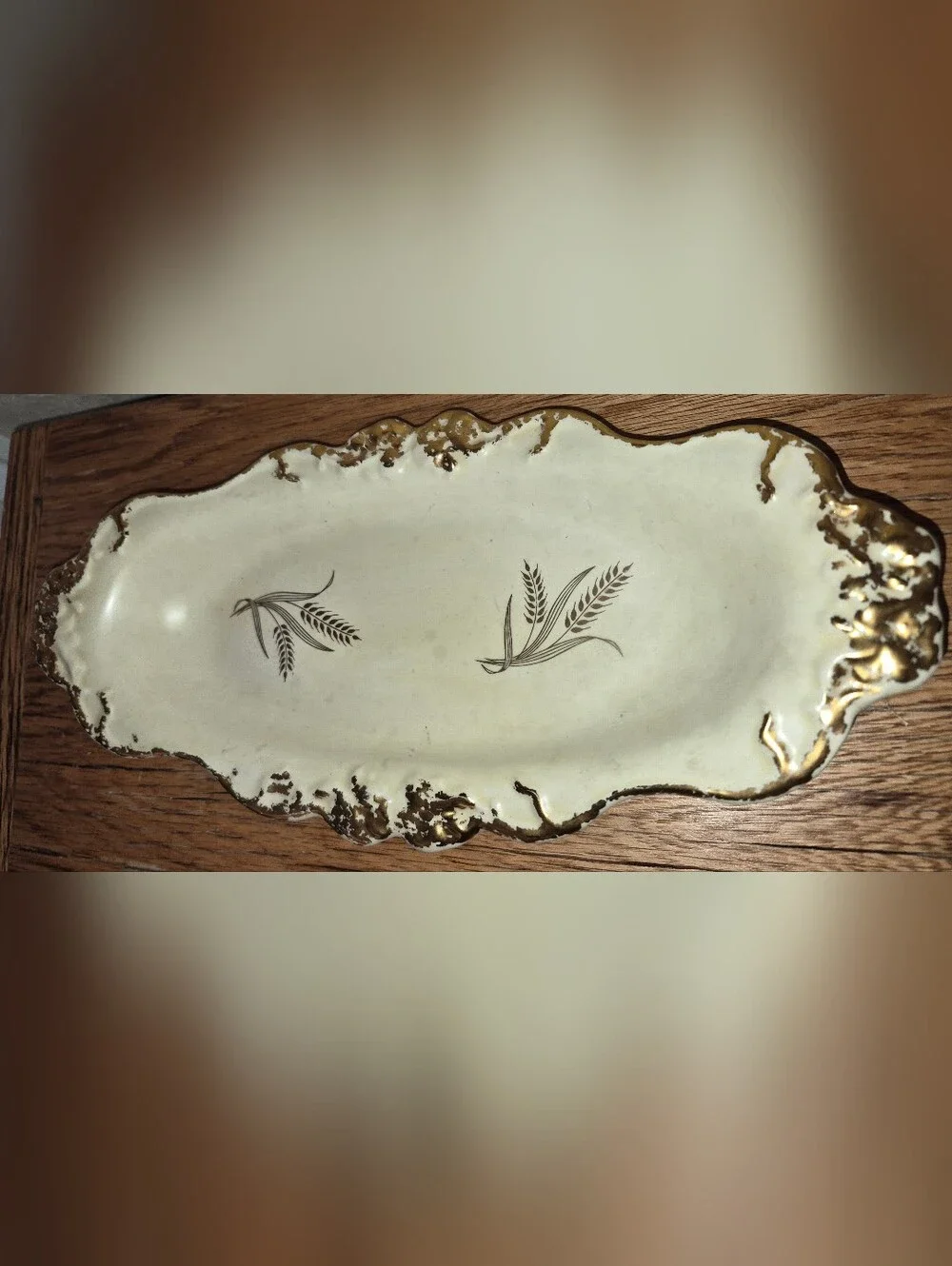 Vintage mid-century porcelain ceramic celery or relish tray, Made In 1974